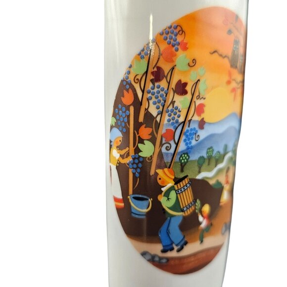 Vintage Reutter Porzellan West Germany Fall Scene Vase - Picture 3 of 14